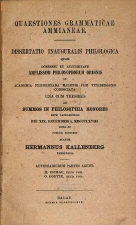 Quaestiones grammaticae Ammianeae
