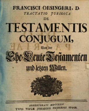 Tractatio iur. de testamentis coniugum