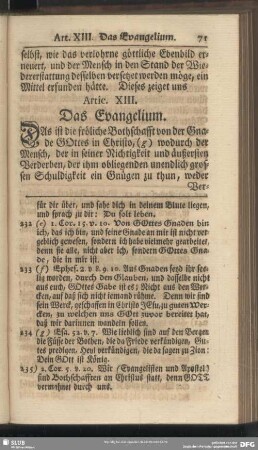 Artic. XIII. Das Evangelium