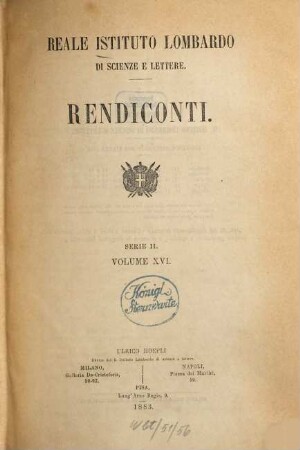 Rendiconti. 16, 16. 1883