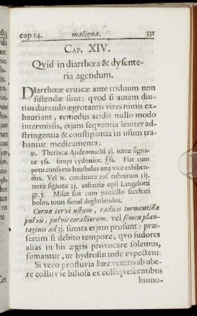 Cap. XIV. Quid in diarrhœa & dysenterai agendum.
