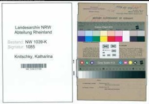 Entnazifizierung Katharina Knitschky , geb. 16.06.1901 ()