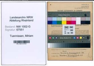 Entnazifizierung Miriam Tuennissen, geb. 07.10.1913 ()