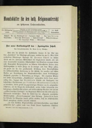 ¬Der¬ neue Gottesbegriff des Apologeten Schell
