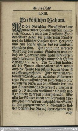 LXIII. Der köstlicher Balsam
