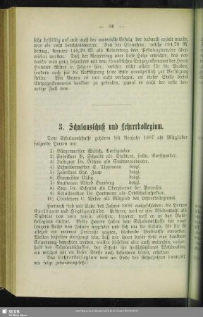 3. Schulausschuß und Lehrerkollegium