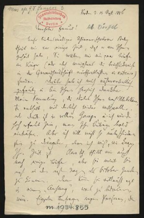 Brief an Alfred Dörffel : 13.09.1886