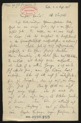 Brief an Alfred Dörffel : 13.09.1886