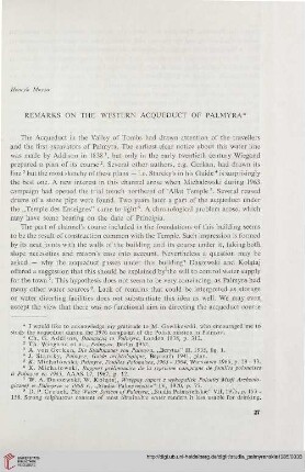 8: Remarks on the western acqueduct of Palmyra