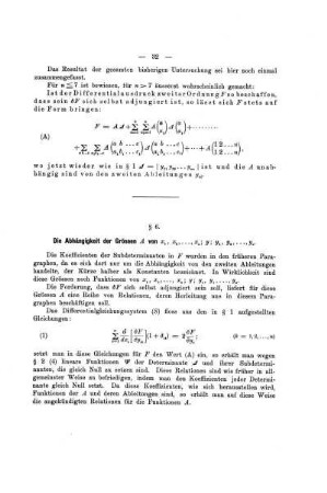 § 6. Die Abhängigkeit der Grössen A von x1, x2, ..., xn; y; y1, y2, ..., yn.