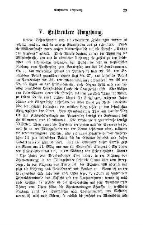 V. Entferntere Umgebung