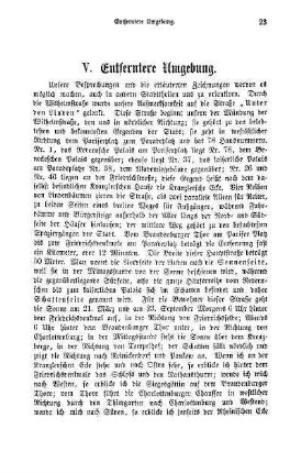 V. Entferntere Umgebung