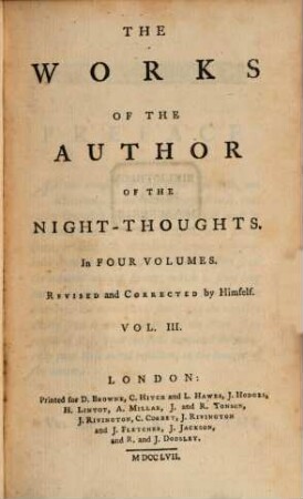 The Works Of The Author Of The Night-Thoughts : In Four Volumes, 3