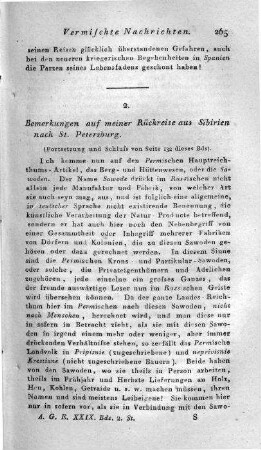 Bemerkungen auf meiner Rückreise aui Sibirien nach St. Petersburg / D. H.