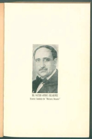 [Retrato de] Dr. Víctor Andrés Bealúnde, Director Fundador de "Mercurio peruano"