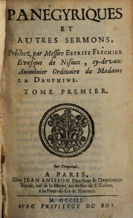 Panegyriques Et Autres Sermons. 1