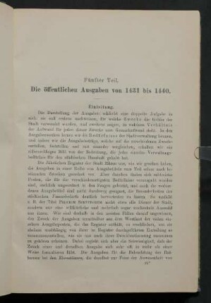 Fünfter Teil. Die öffentlichen Ausgaben von 1431 bis 1440.