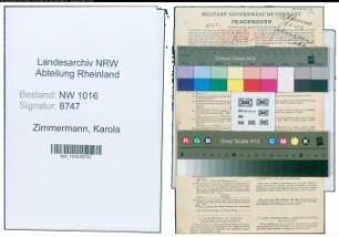 Entnazifizierung Karola Zimmermann , geb. 05.04.1904 (Koechin)