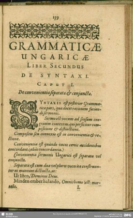 Grammaticae Ungaricae Liber Secundus De Syntaxi