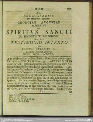 XV. De Spiritus Sancti De Divinitate Religionis Nostrae Testimonio Interno ...