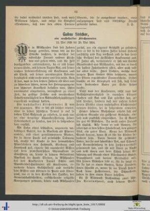 Gustav Stricker, ein wahrhafter Kirchenvater.