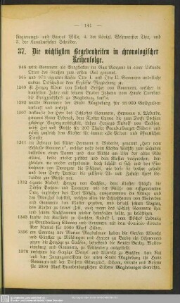 37. Die wichtigsten Begebenheiten in chronologischer Reihenfolge