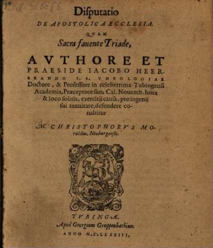 Disputatio de apostolica ecclesia