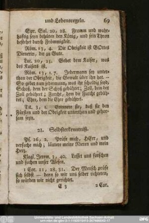 21. Selbsterkenntniß.
