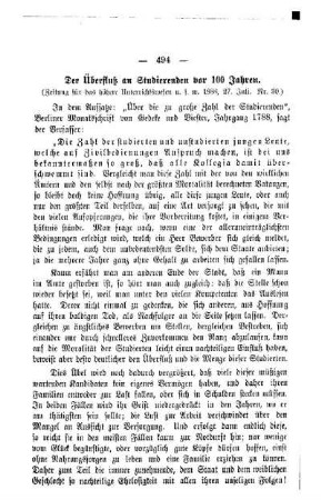 Der Überfluß an Studierenden vor 100 Jahren