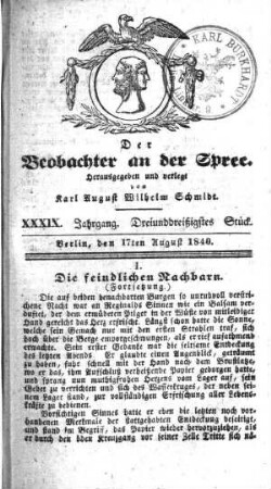 33. Stueck, 17. August 1840