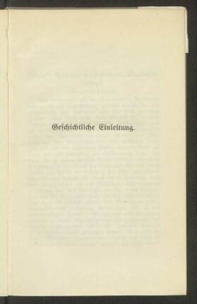 Geschichtliche Einleitung.