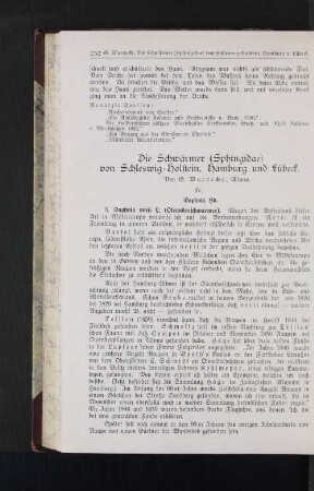 Die Schwärmer (Sphingidae) von Schleswig-Holstein, Hamburg und Lübeck
