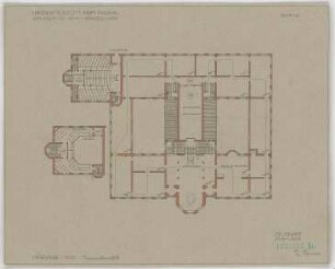 Fischer, Theodor; Kassel; Museum (jetzt: Hessisches Landesmuseum) - Grundriss 1. OG