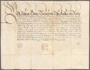 Jean T'Serclaes de Tilly (1559 - 1632) Autographen: Briefe von Jean T'Serclaes de Tilly an verschiedene Adressaten - BSB Autogr.Cim. Tilly, Johann von, 6. Jean T'Serclaes de Tilly (1559 - 1632) Autographen: Schutzbrief des Fürstentums Anhalt - BSB Autogr.Cim. Tilly, Johann von.6