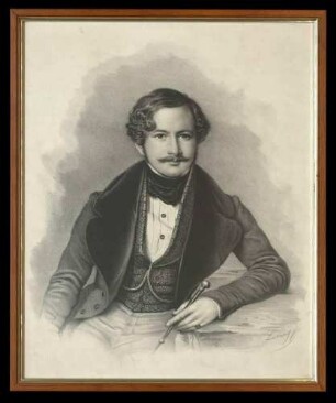 Stich von einem nicht identifizierten Mann, 19. Jahrhundert, 36 cm hoch x 29,5 cm breit, in Glasrahmen
