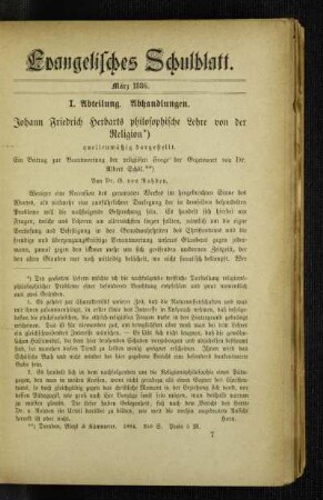 Johann Friedrich Herbarts philosophische Lehre von der Religion : quellenmäßig dargestellt ; ein Beitrag zur Beantwortung der religiösen Frage der Gegenwart von Dr. Albert Schöl