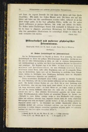 Willensfreiheit und moderner psychologischer Determinismus : psychologische Studie ; (Fortsetzung)