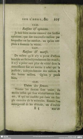 CLIV. Raisons & motifs