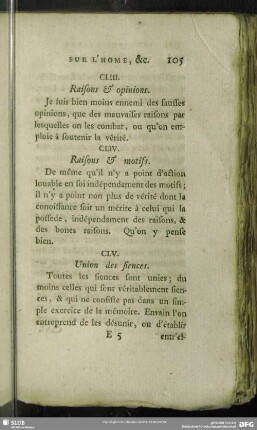 CLIV. Raisons & motifs