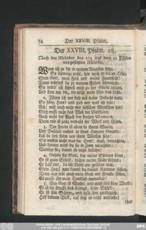 Der XXVIII. Psalm. 28.