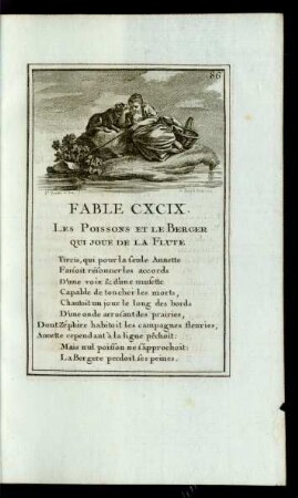 Fable CXCIX. Les Poissons Et Le Berger Qui Joue De La Flute.