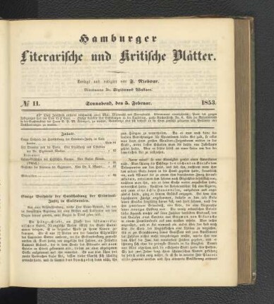 No. 11. 5. Februar 1853