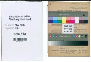 Entnazifizierung Fritz Anke , geb. 21.09.1900 (Werkleiter)