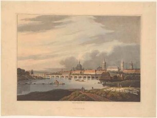 Ansicht von Dresden vom Ostragehege auf der linken Elbseite