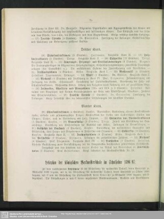 Lehrplan der Königlichen Werkmeisterschule