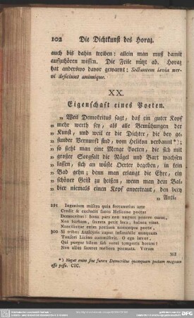 XX. Eigenschaft eines Poeten