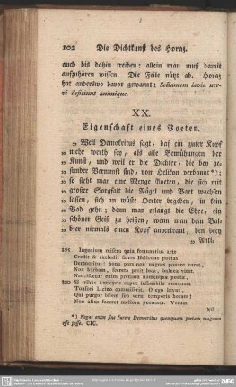 XX. Eigenschaft eines Poeten
