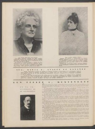 [Fotografías de] Sra. Celia Fravega de Raffo [y] Srta. Laura Gómez Folle