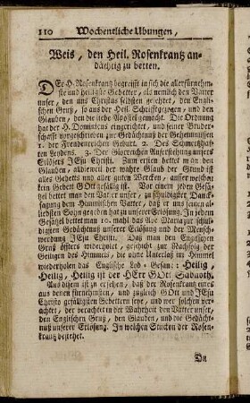 Weis, den Heil. Rosenkrantz andächtig zu betten