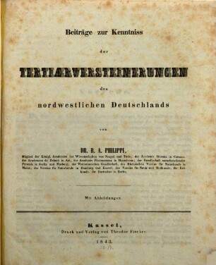 Beiträge zur Kenntniss der Tertiaerversteinerungen des nordwestlichen Deutschlands